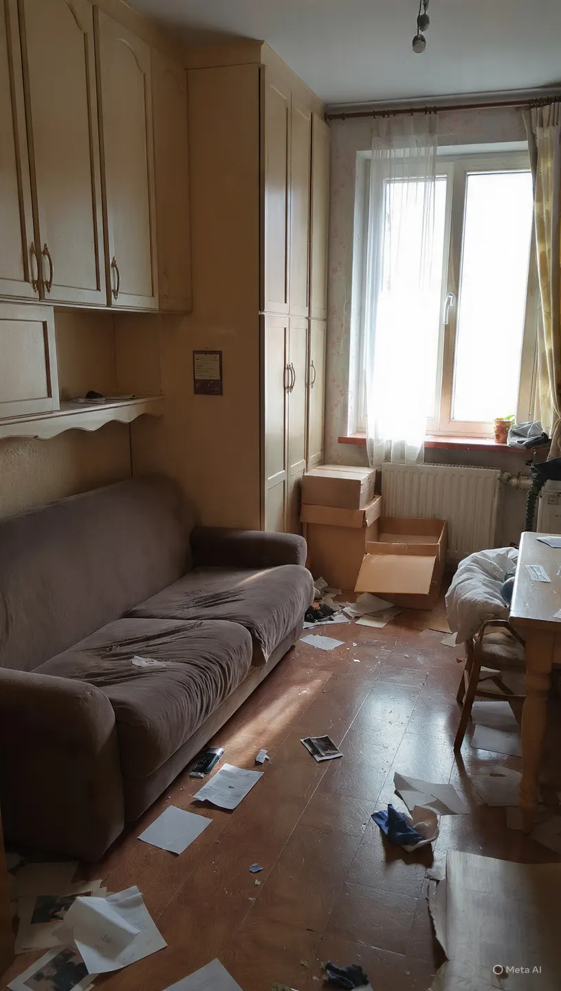 Wywóz mebli Pabianice – stare meble przed blokiem czekające na odbiór